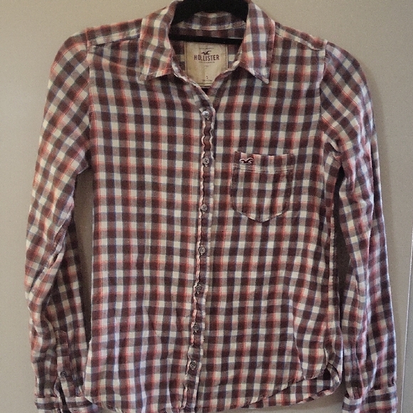 Hollister Tops - Hollister Womens Multicolor Plaid Button-Down Shirt